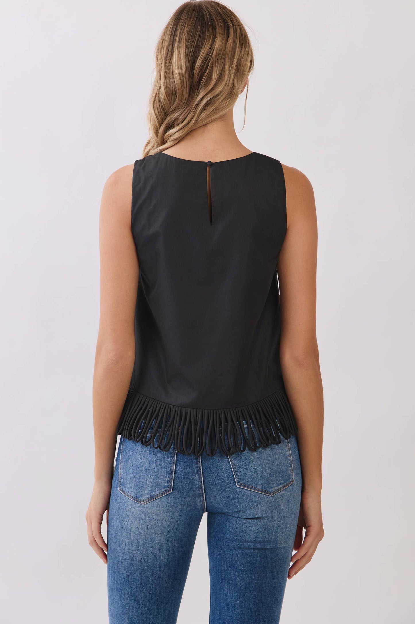 Fringe Hem Sleeveless Top