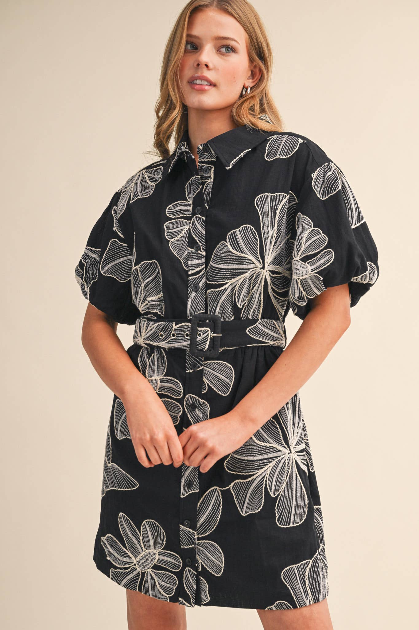 BELTED MINI DRESS