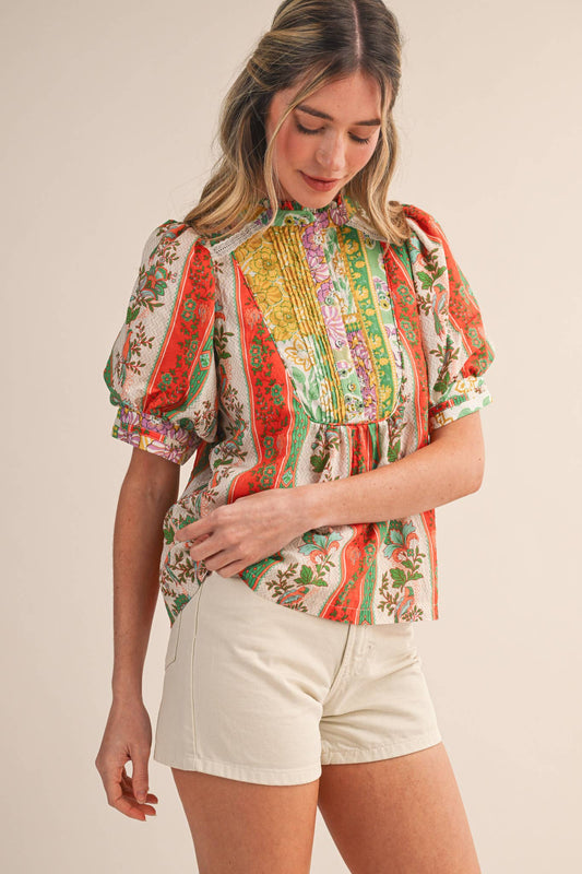 PIN TUCK BIB TOP