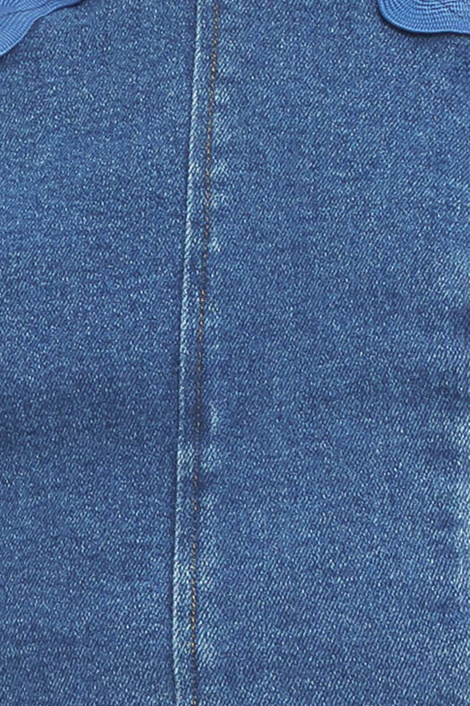 Scalloped Denim Top