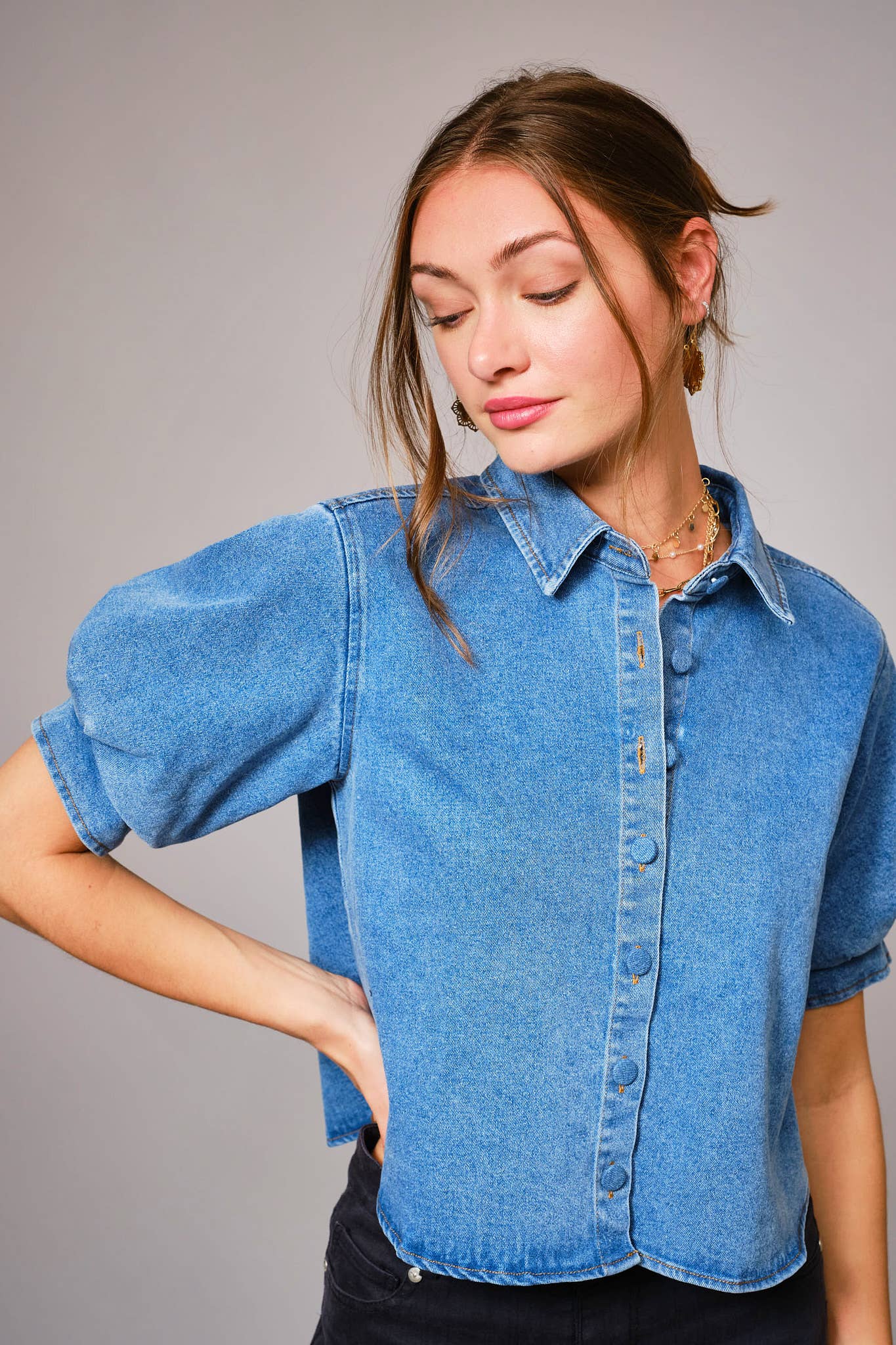Puff Denim Shirt