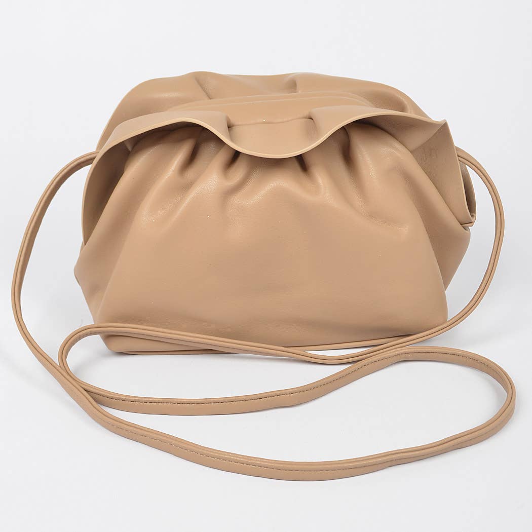 FAUX LEATHER BOW CROSSBODY BAG