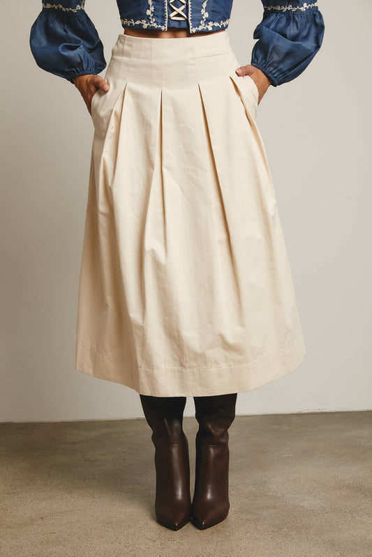 Pleated Midi Skirt
