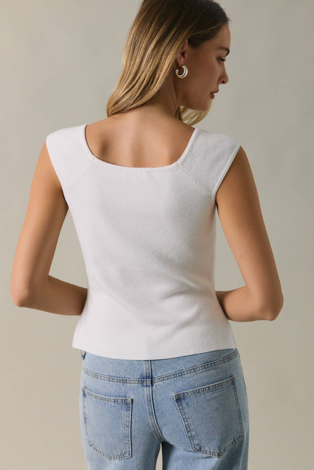 CAP SLEEVE KNIT TOP
