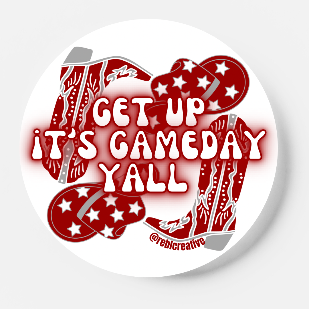 Get Up - Maroon/Grey - Game Day Button